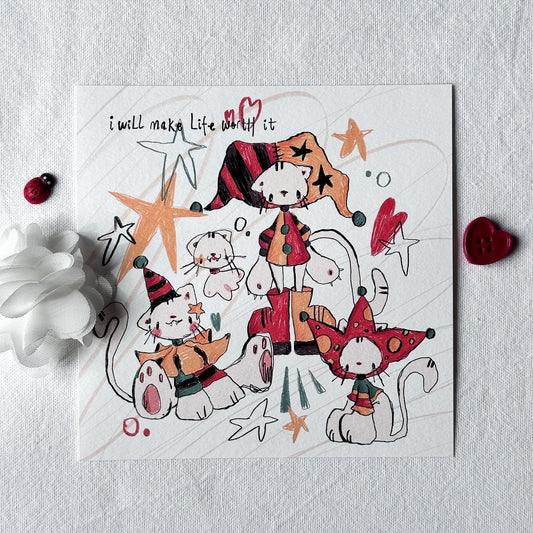 Doodle Clowns Print