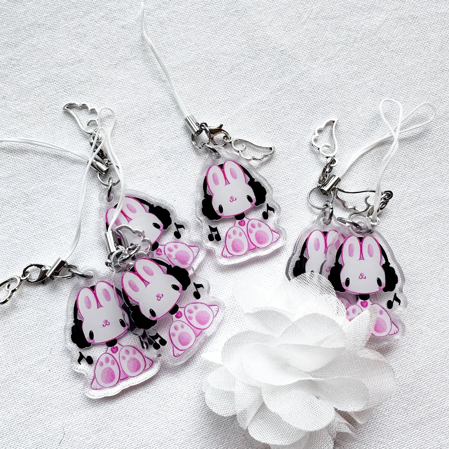 Music Bunny Acrylic Charm