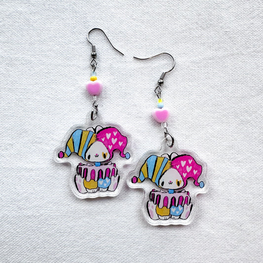 Silly Clown Acrylic Earrings