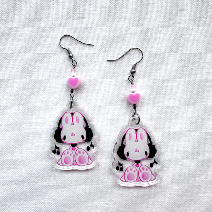 Music Bunny Acrylic Earrings
