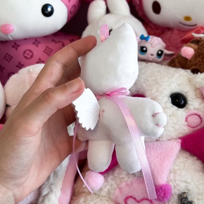 Pink Angel Cat Plush Charm