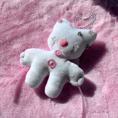 Pink Angel Cat Plush Charm