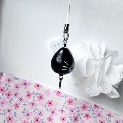 Black Purple Chonky Cat Clay Charm