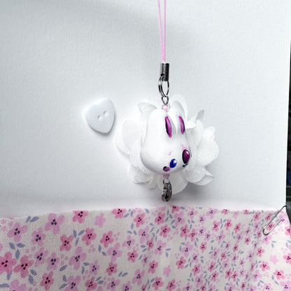 White Chonky Bunny Clay Charm