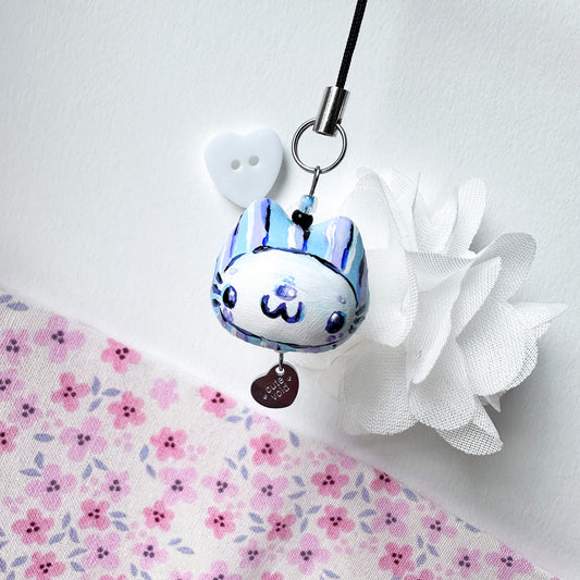 Blue Chonky Cat Clay Charm