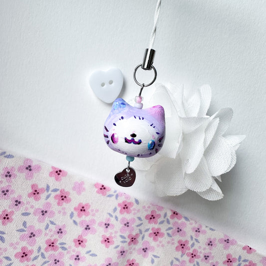 Light Purple Chonky Cat Clay Charm