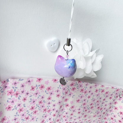 Light Purple Chonky Cat Clay Charm