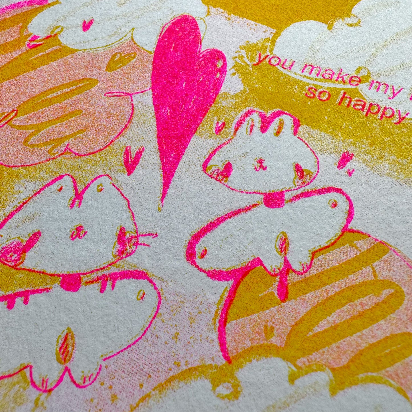 Happy Heart Riso Print