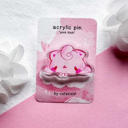 Pink Blob Acrylic Pin