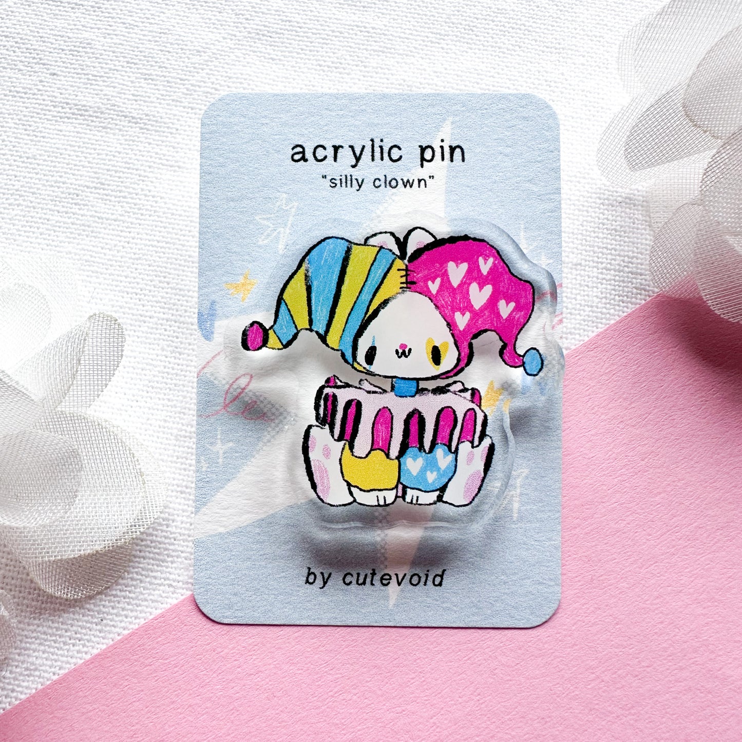 Silly Clown Acrylic Pin