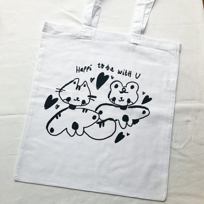 Happi To Be With U Tote Bags