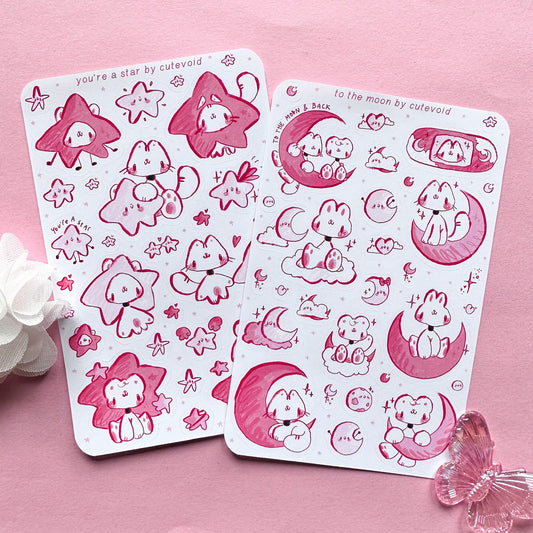 Moon & Star Stickersheets