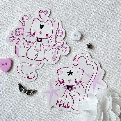 Pink Cats Stickers