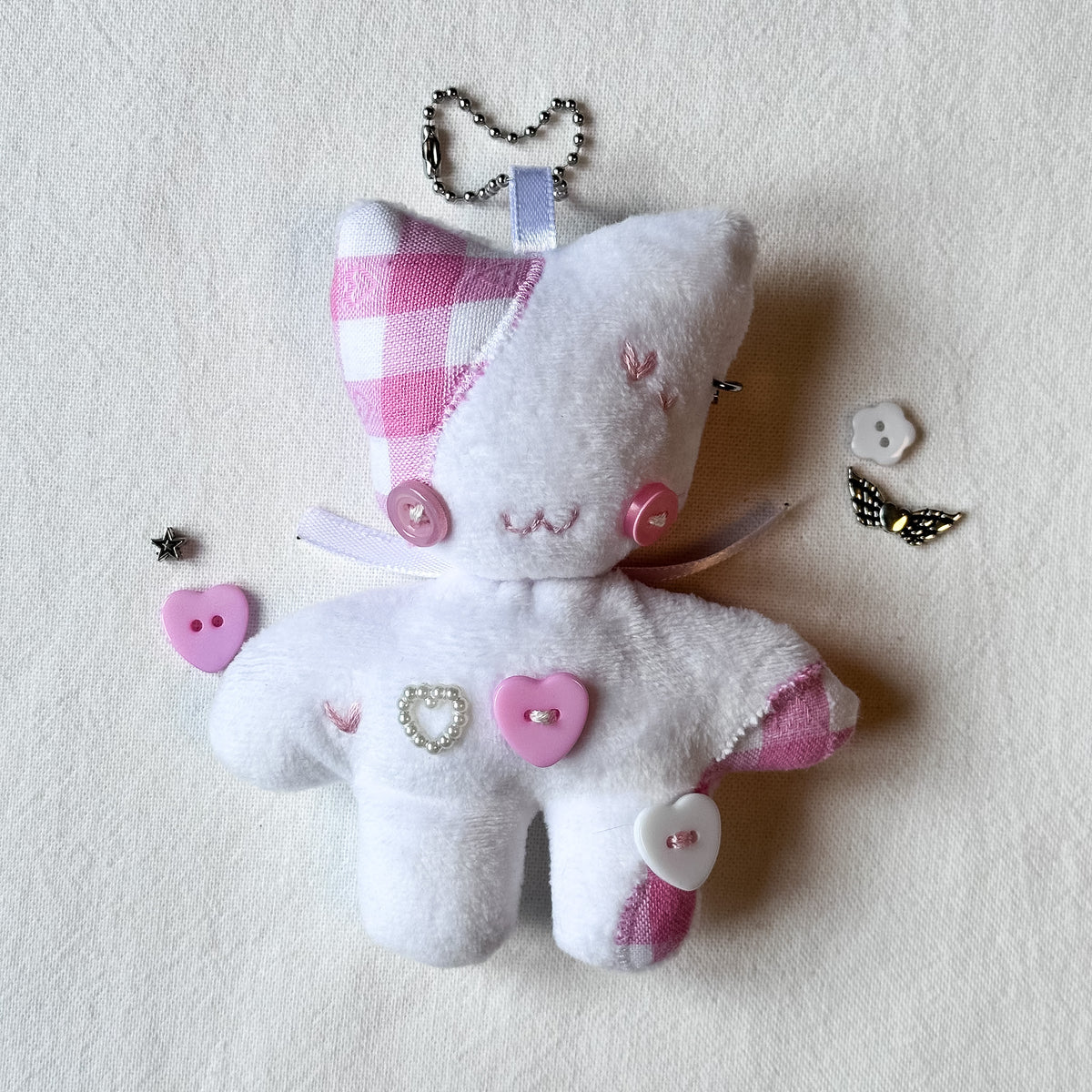 Pink Cat Plush Charm