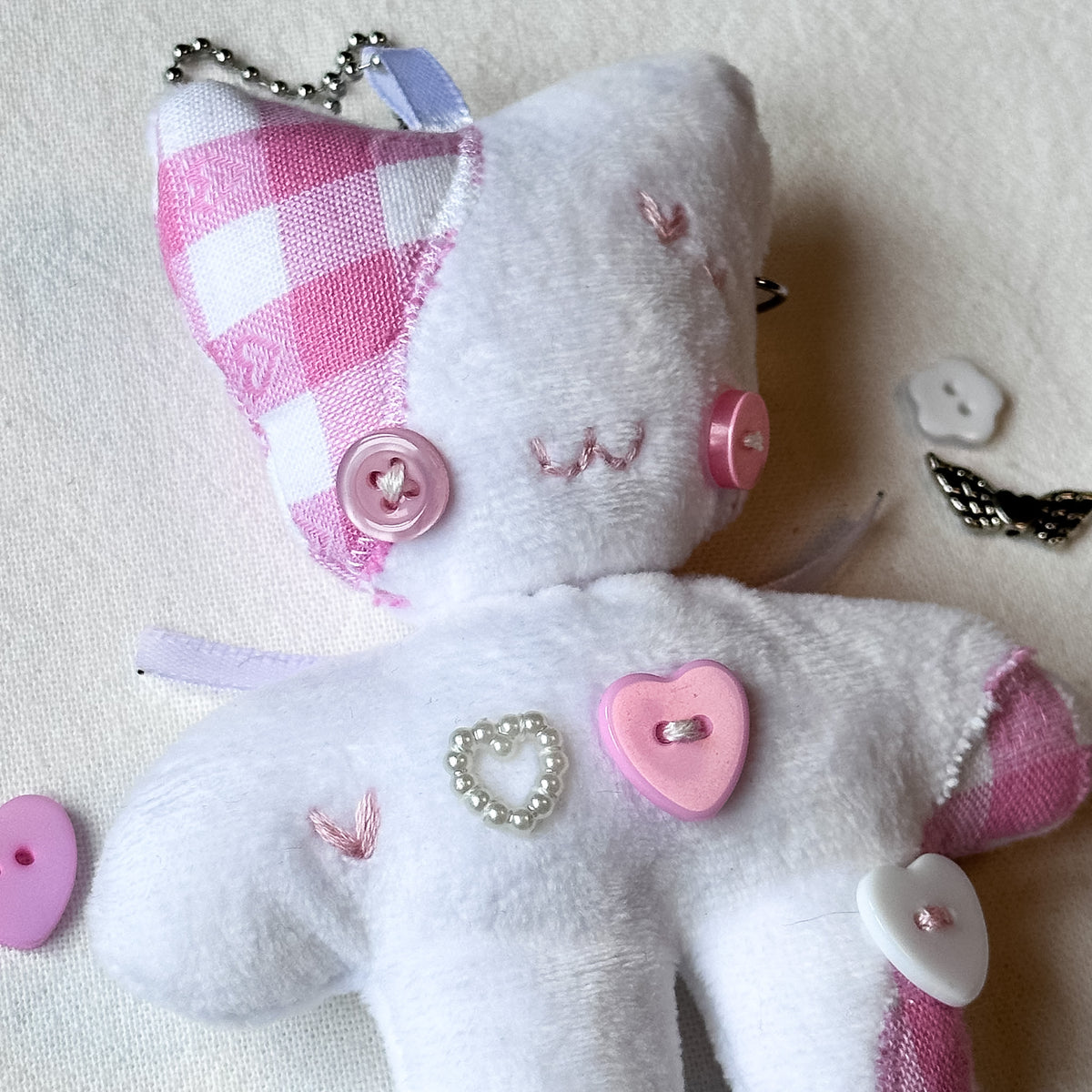Pink Cat Plush Charm