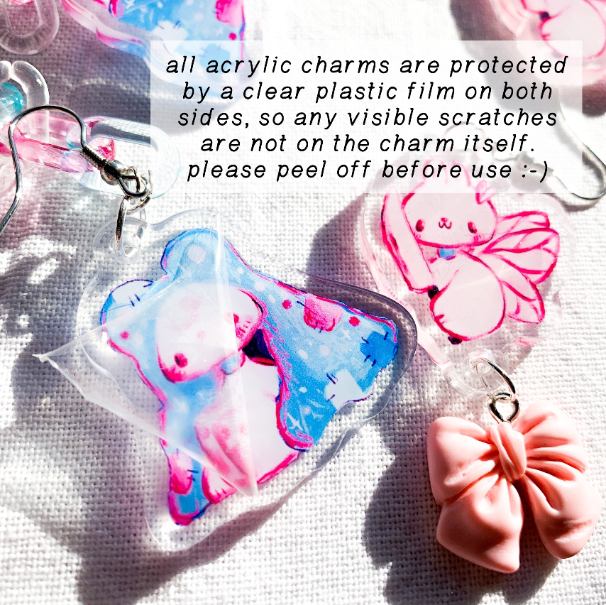 Pink Blob Big Acrylic Charms